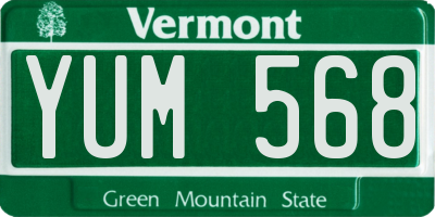 VT license plate YUM568