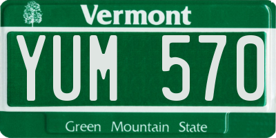 VT license plate YUM570