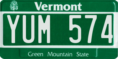 VT license plate YUM574
