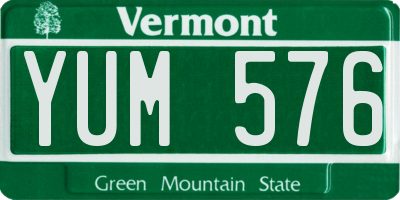 VT license plate YUM576