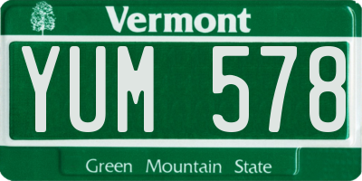 VT license plate YUM578