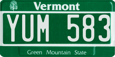 VT license plate YUM583