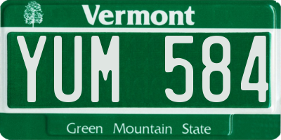 VT license plate YUM584