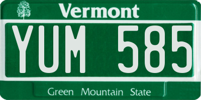 VT license plate YUM585
