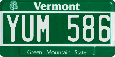 VT license plate YUM586
