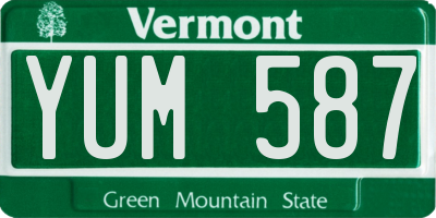 VT license plate YUM587