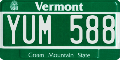 VT license plate YUM588