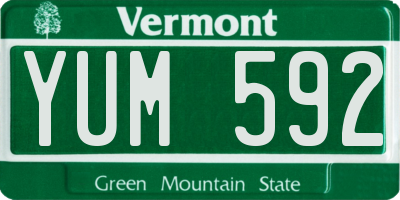 VT license plate YUM592