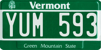 VT license plate YUM593