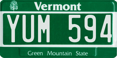 VT license plate YUM594