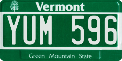 VT license plate YUM596