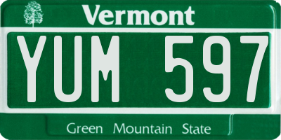 VT license plate YUM597