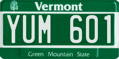VT license plate YUM601