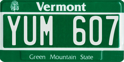 VT license plate YUM607