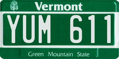 VT license plate YUM611
