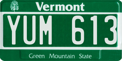 VT license plate YUM613