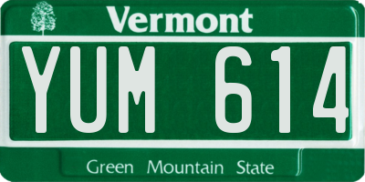 VT license plate YUM614