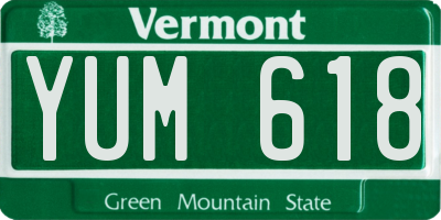 VT license plate YUM618