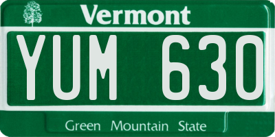VT license plate YUM630