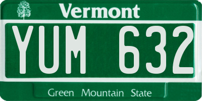 VT license plate YUM632