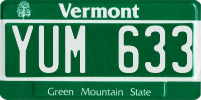 VT license plate YUM633