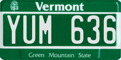 VT license plate YUM636