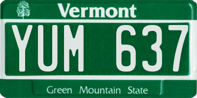 VT license plate YUM637