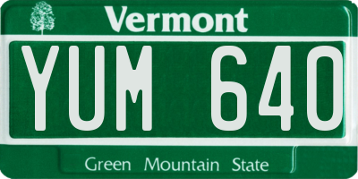 VT license plate YUM640