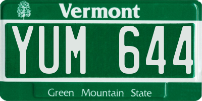 VT license plate YUM644