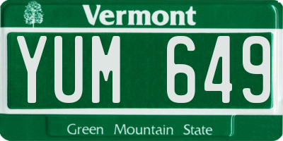 VT license plate YUM649