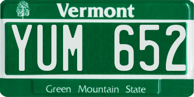 VT license plate YUM652