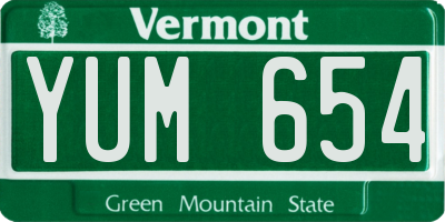 VT license plate YUM654