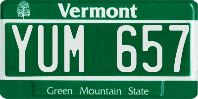 VT license plate YUM657