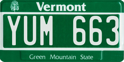 VT license plate YUM663