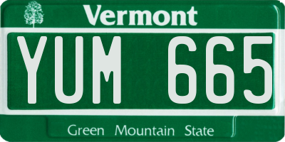 VT license plate YUM665