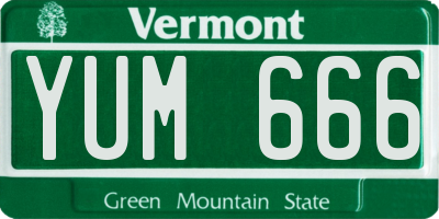 VT license plate YUM666