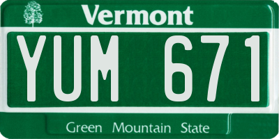 VT license plate YUM671
