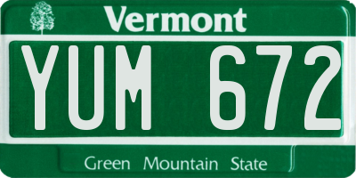 VT license plate YUM672
