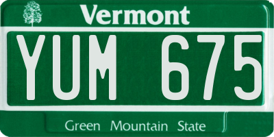 VT license plate YUM675