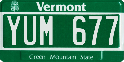 VT license plate YUM677