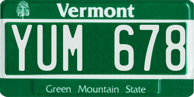 VT license plate YUM678