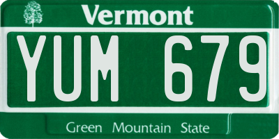 VT license plate YUM679