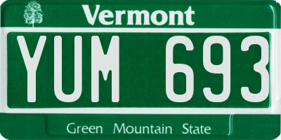 VT license plate YUM693