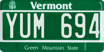 VT license plate YUM694