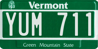 VT license plate YUM711