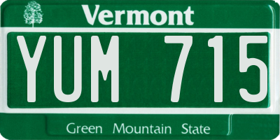 VT license plate YUM715