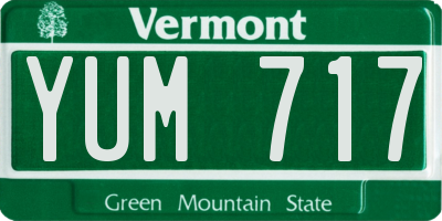 VT license plate YUM717