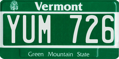 VT license plate YUM726
