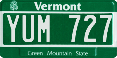 VT license plate YUM727