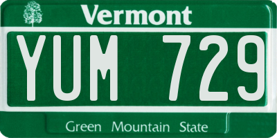 VT license plate YUM729